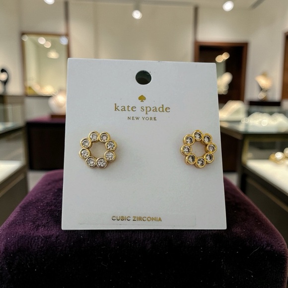 kate spade Jewelry - NWT Kate spade Gold Crystal Circle Stud Earrings